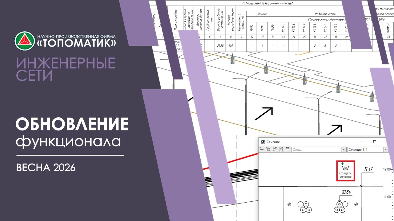 Новый функционал в модуле &laquo;Топоматик Robur &mdash; Инженерные сети&raquo; (Весна 2026)