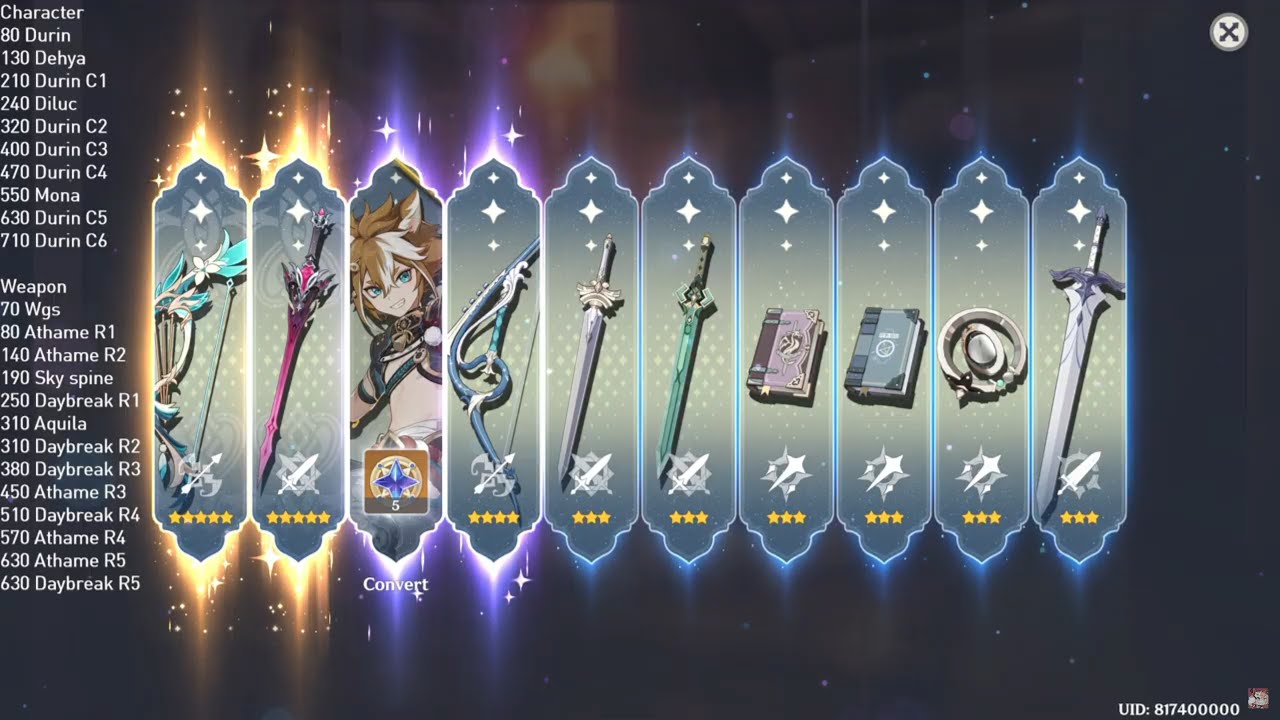 C6R5 Durin pulls speedrun + R5 Venti bow bonus