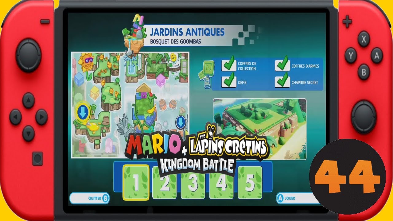 Switch - Mario Lapin Crétin Kingdom Battle - 44  - Monde 1 : Jardin Antiques  - Chapitre Secret