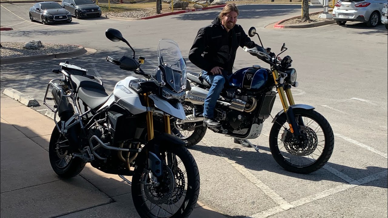 First time on a Triumph. Test riding the  1200 Scrambler and Tiger 900 Rally.