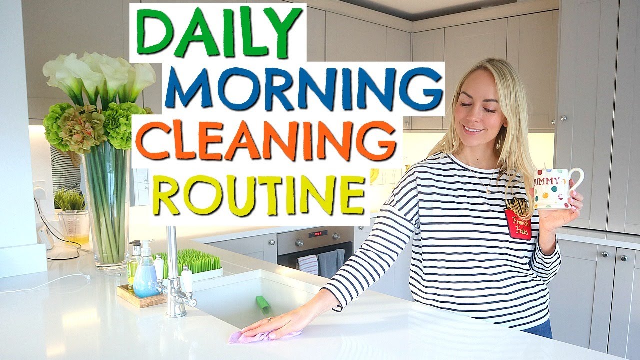 DAILY MORNING CLEANING ROUTINE | SIMPLE SPEED CLEANING | EMILY NORRIS