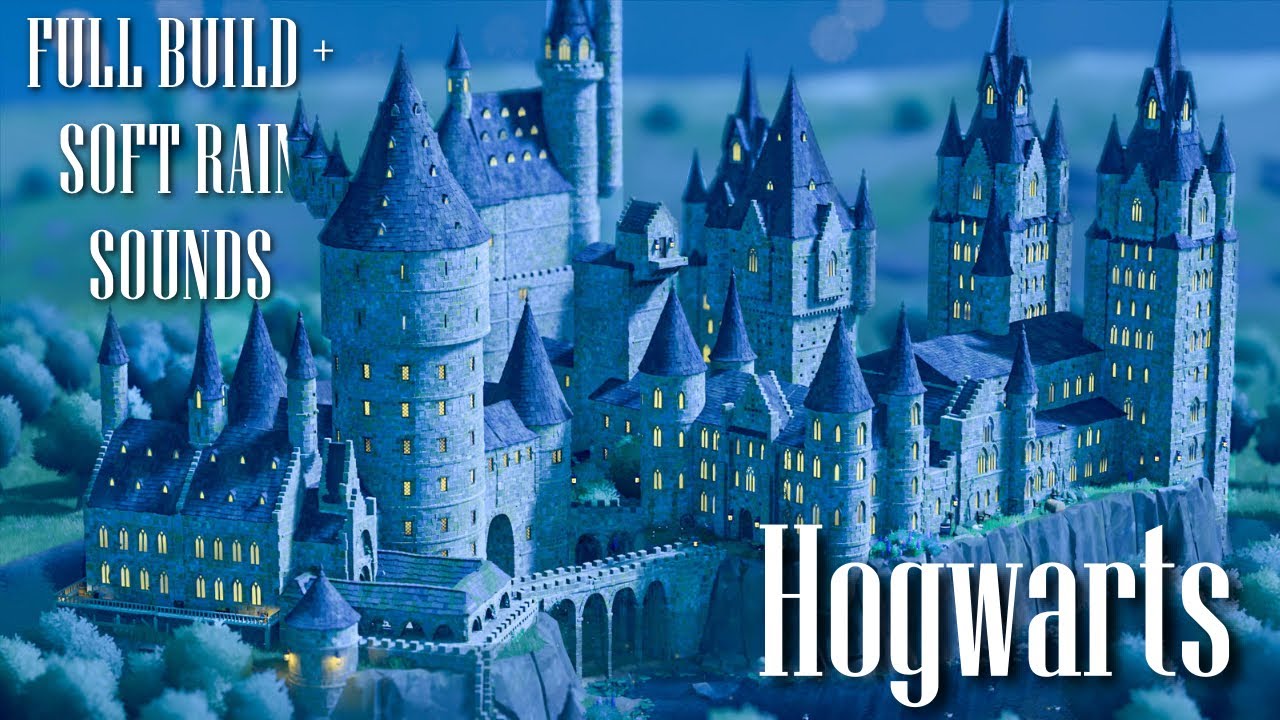 Hogwarts School full build | Tiny Glade longplay w/ soft rain sounds