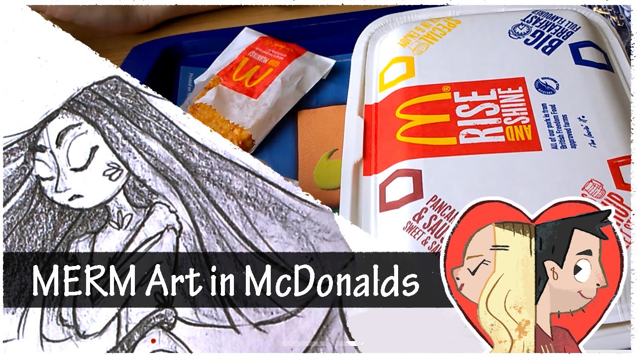 Drawing MERMAIDS in MCDONALDS | Doodle Date