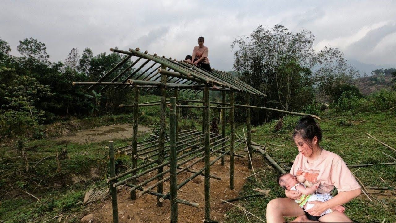 2-Year Journey with Daughter to Complete a Bamboo House in the Forest, from START to FINISH
