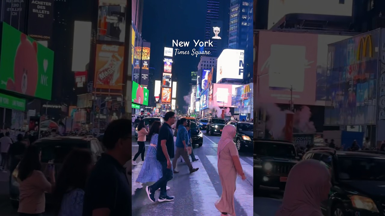 Times Square at Night 🌃 New York City Life, Night View #usa #nyc #timessquare  #nightview