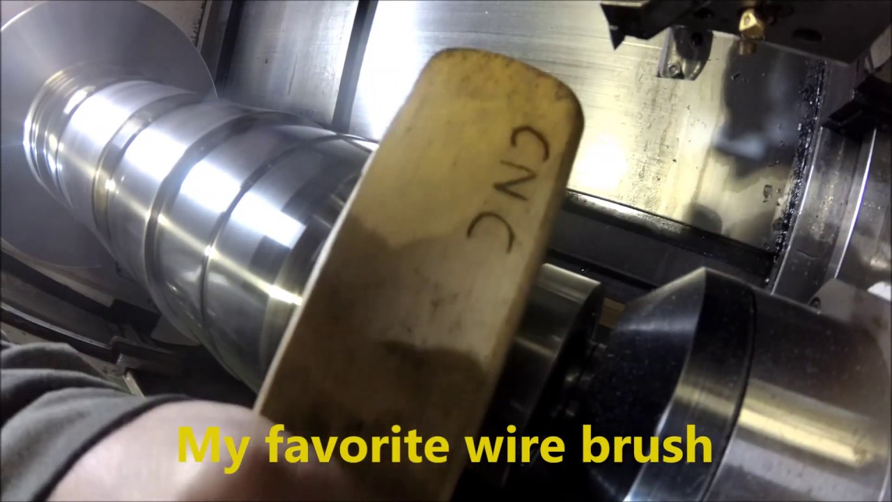 My favorite wire brush.  CNC Threading on Okuma Lathe