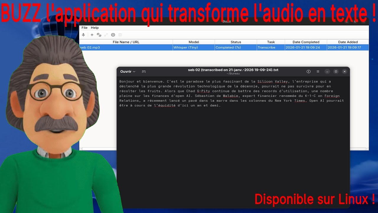 Linux, BUZZ l'application qui transforme de l'audio en texte !