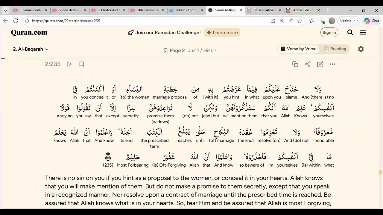 58: Quran's Fast-Track Translation & Tadabbur, Reflection - Baqarah 236 - 237 - Talaaq, Mahar