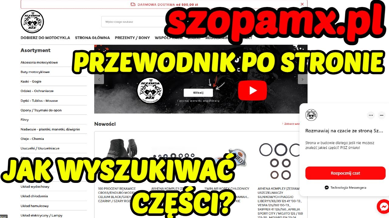 szopamx.pl - Strona internetowa  - Jak wyszukiwać części? - przewodnik po stronie