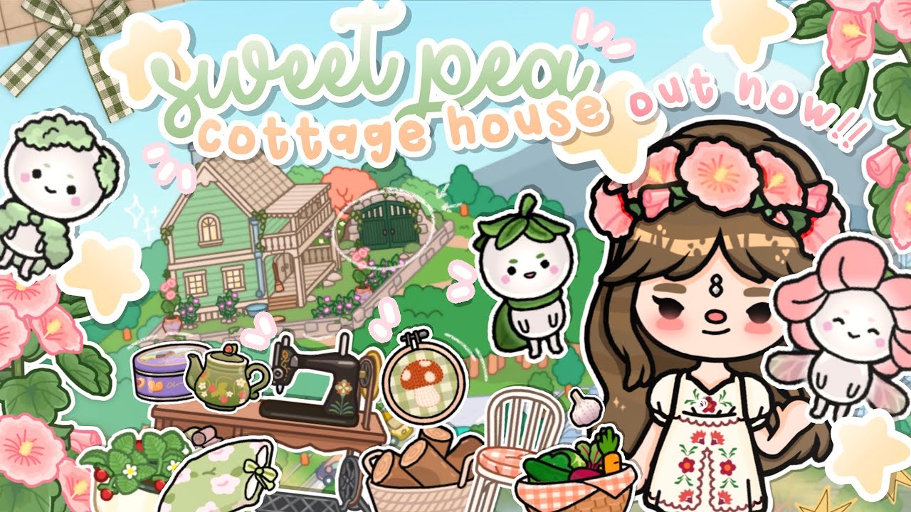 NEW SWEET PEA COTTAGE OUT NOW!! New home designer update 🧚🏻&zwj;♀️🫧🪷 // toca boca world new update! 💗