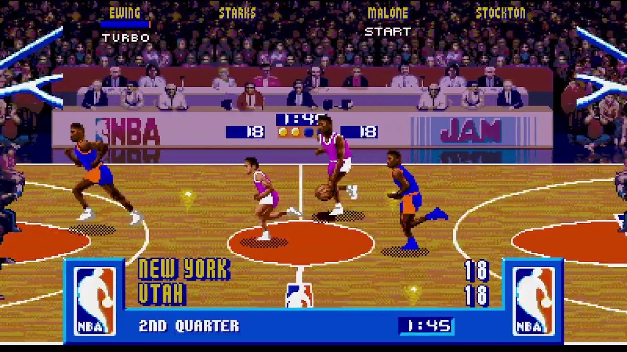 NBA Jam (sega genesis) Knicks vs Jazz
