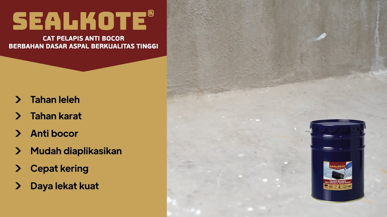 Tutorial Cara Aplikasi Sealkote (Cat Pelapis Anti Bocor Berbahan Dasar Aspal Berkualitas Tinggi)