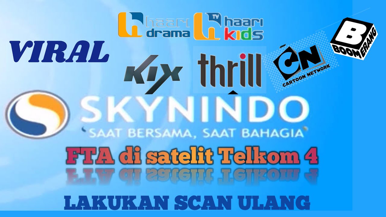 Viral again|Skynindo FTA broadcast on Telkom 4 satellite|do a re-scan