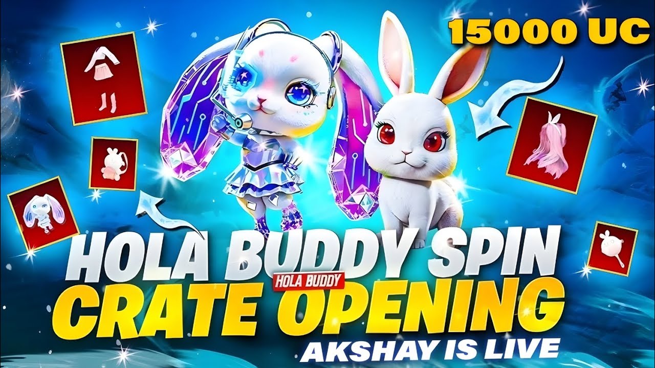😱BUNNY COMPANION HOLA BUDDY 15000 UC CRATE OPENING ! BGMI