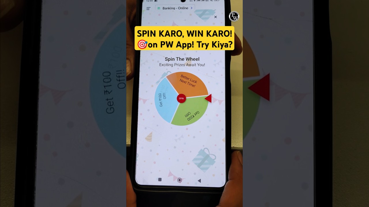 SPIN KARO, WIN KARO! 🎯 on PW App!Try Kiya? #ytshorts #spin #awards #pw #bankexam