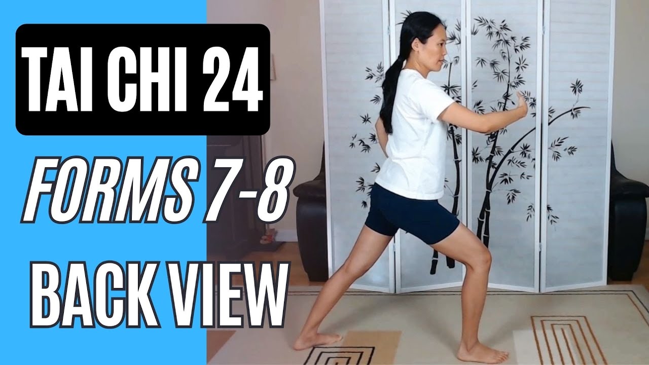 Tai Chi 24, Forms 7-8 Grasp the Bird's Tail Left & Right Back View with Instructions