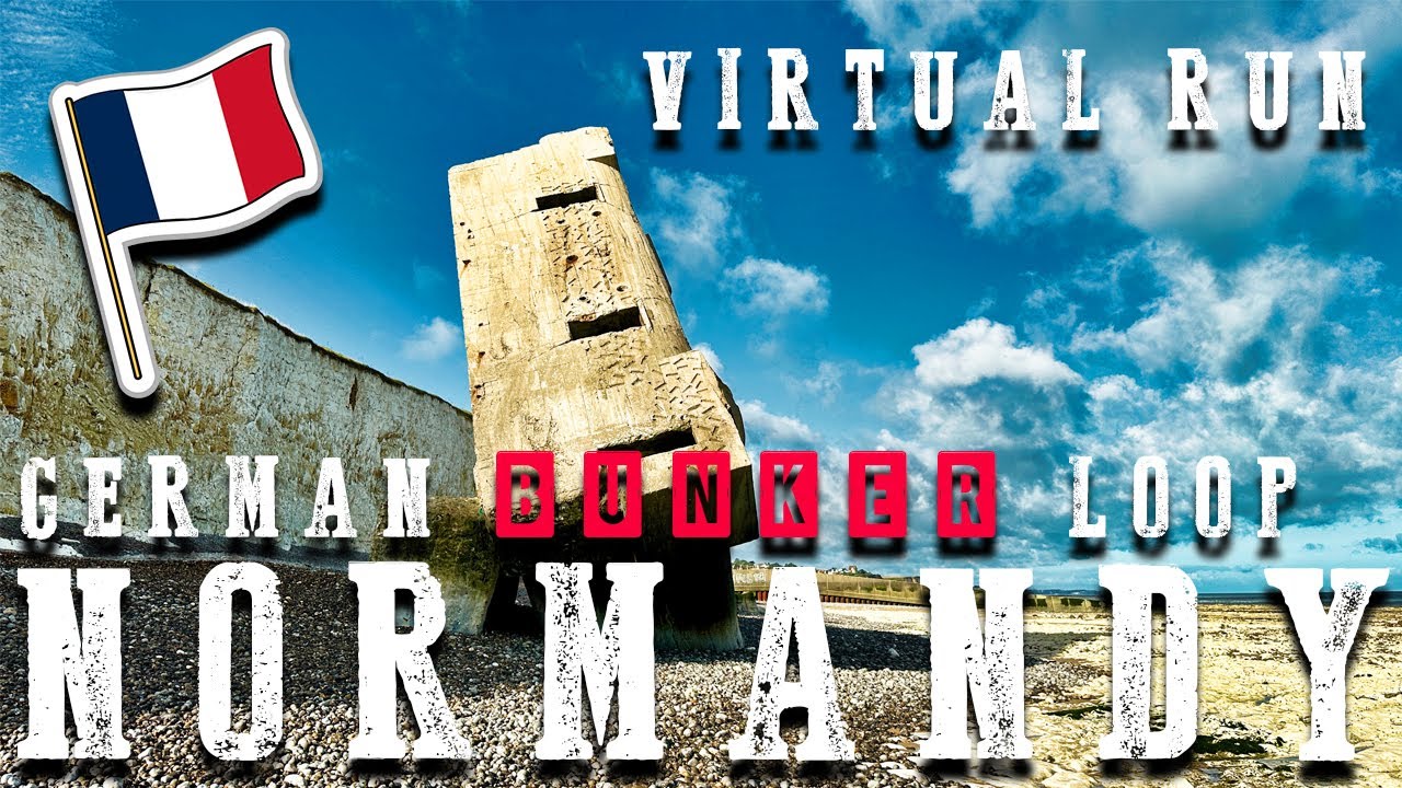🆃RE🅰DMILL | Virtual 🆁un - GERMAN WW2 BUNKER LOOP - ORANGE BEACH - QUIBERVILLE FRANCE #virtualrun