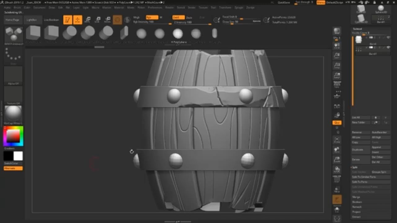 A practicar Zbrush - Modelando un barril 1/3