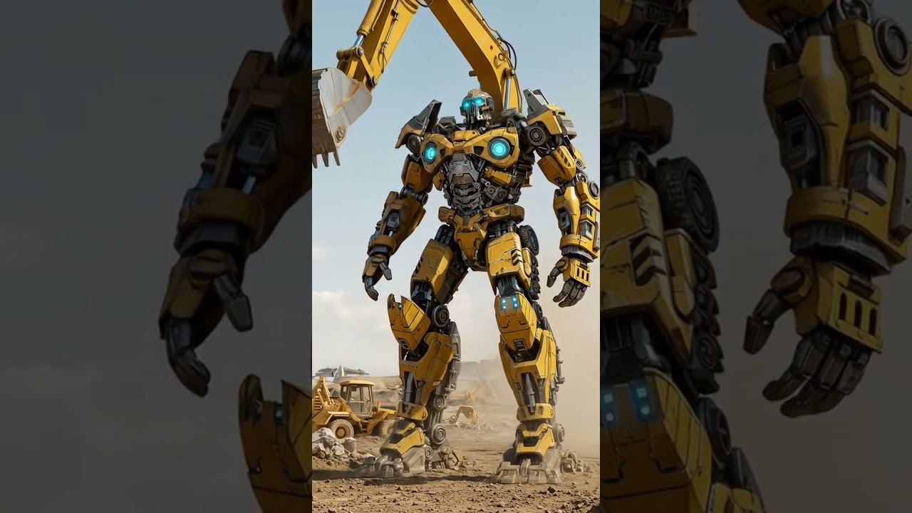 Excavator TRANSFORMS into a Giant Robot! 🤖🚧 #Shorts #Transformation #Mecha