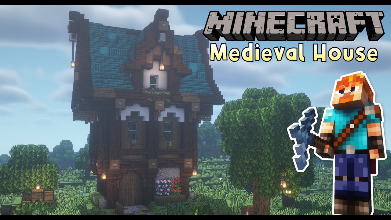 Minecraft Tutorial - Medieval House!!
