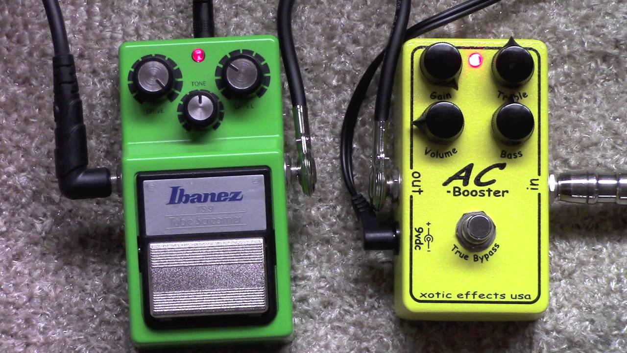 Ibanez Tubescreamer TS-9 Vs Xotic AC Booster Overdrive Pedal Shootout
