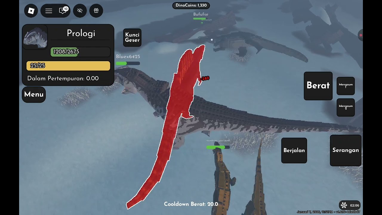 Rusuh di Jurassic Blocky (roblox)