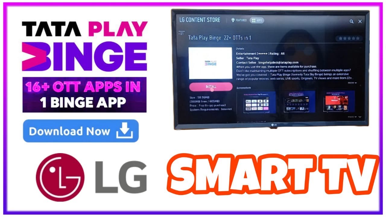 Download Tata Play Binge app on LG Smart TV | 22+ OTT in 1 app