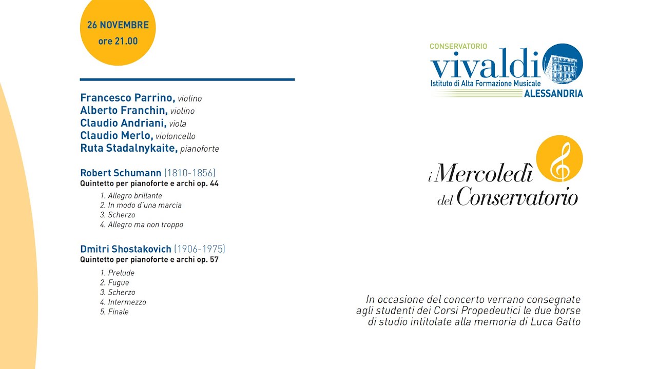 I Mercoledì del Conservatorio 2025/2026 – 1° appuntamento