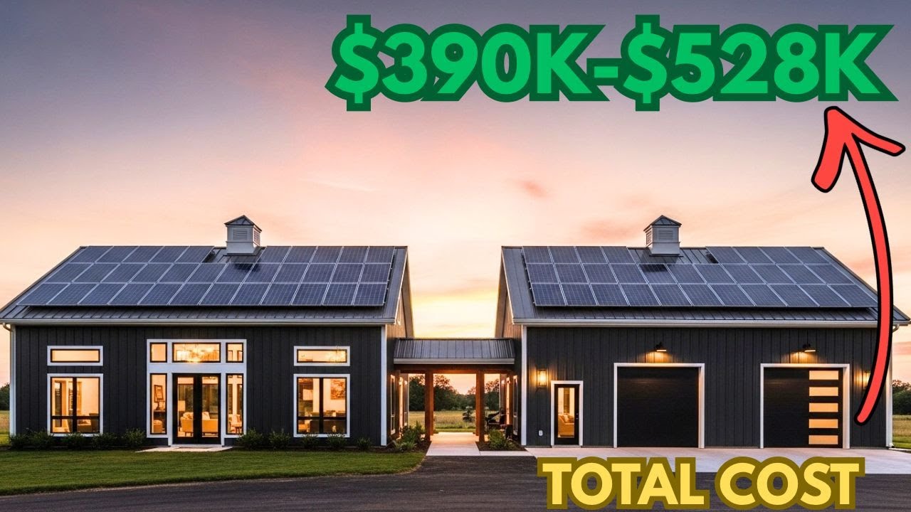 Off-Grid Dogtrot Barndominium with Garage | Complete Cost Breakdown + Solar System Guide