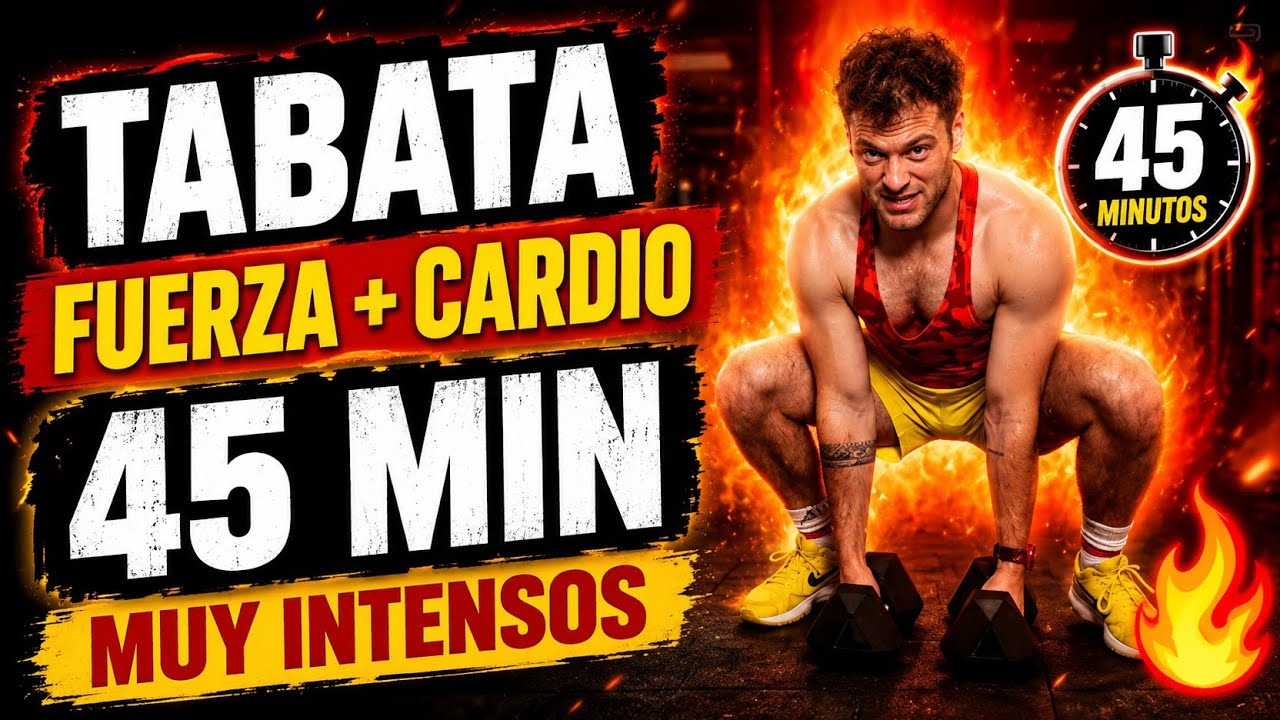 TABATA EXTREMO 45 MIN con Pesas 🔥 Fuerza + Cardio | Quema Grasa y Tonifica