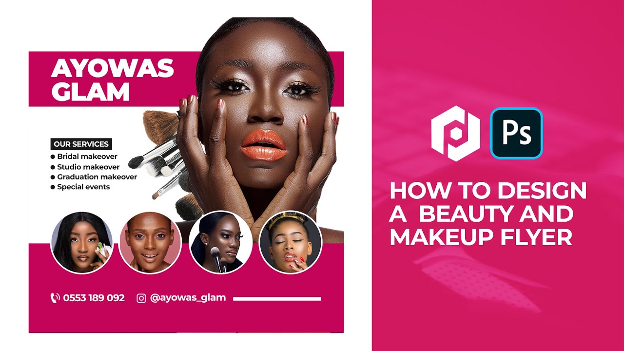 HOW TO DESIGN A  BEAUTY AND MAKEUP FLYER | PHOTOSHOP