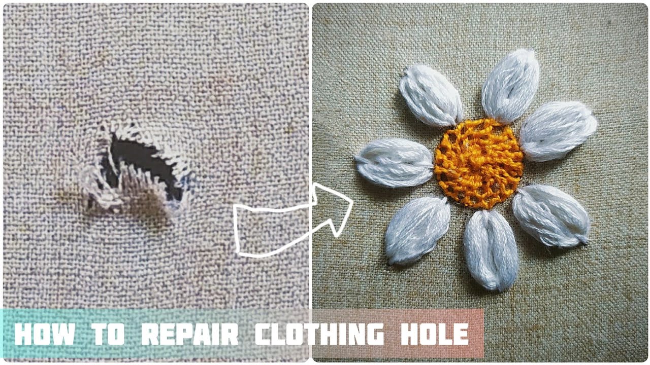 How to repair clothing hole with embroidery #3 | Amazing clothing hole repair trick | Let's Explore