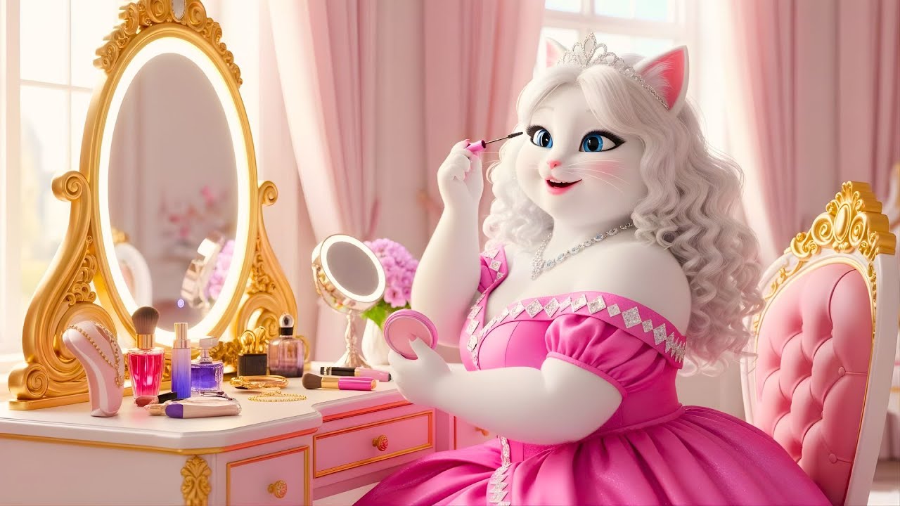 First Time Makeup! The Chubby Cat Turns Into a Princess for Christmas Night! 🎄💄