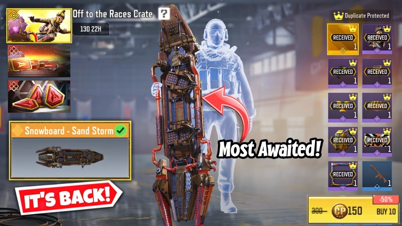 Buying Full OFF To The Races Crate CODM I Snowboard Sand Storm & Vanguard Ridge Rider Cod Mobile