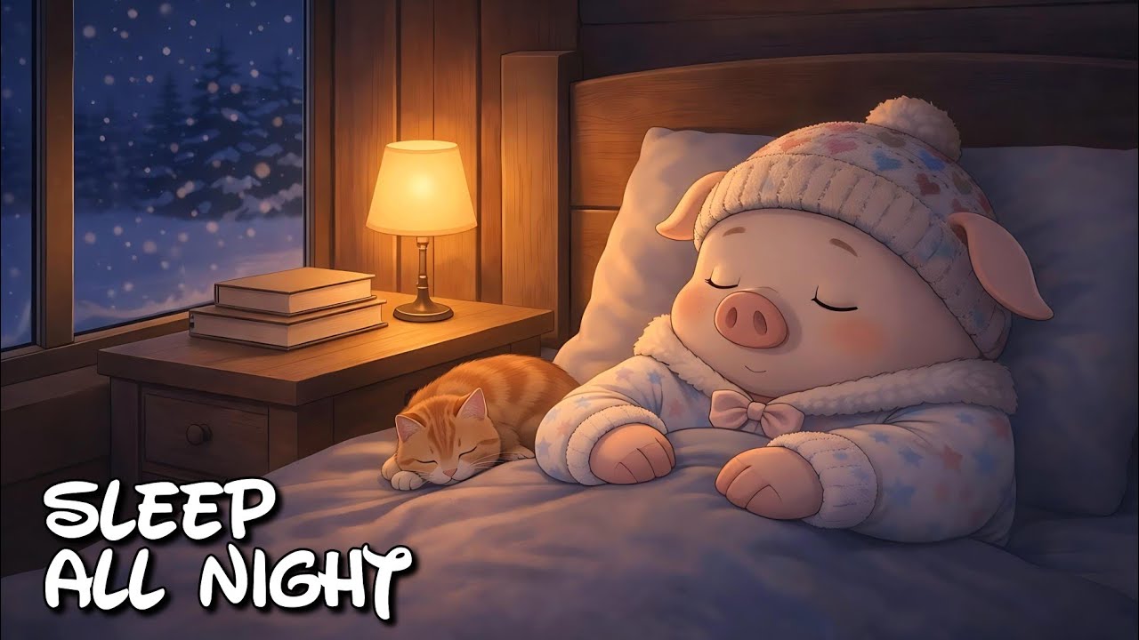 Sleep Through the Night 🌌 Cozy Piano with Pig | No Interruptions (3 Hours)