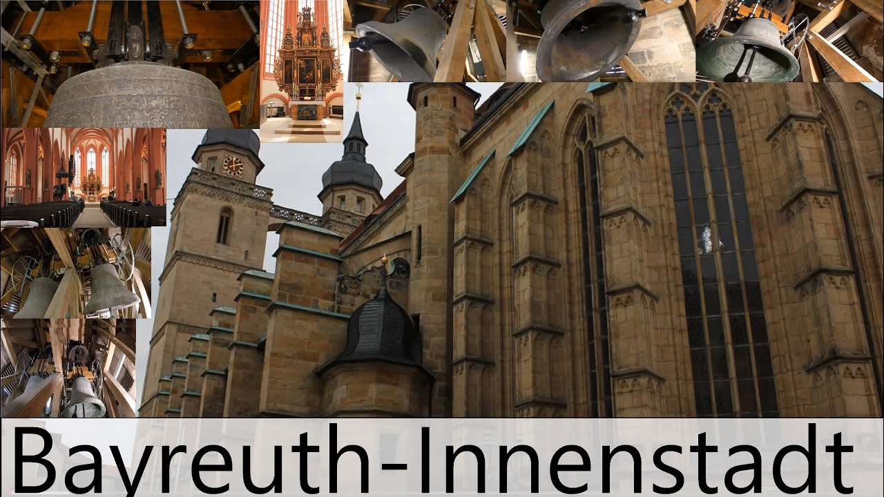 Bayreuth (BT) Glocken der evang.-luth. Stadtkirche Heilige Dreifaltigkeit (Turmaufnahme)