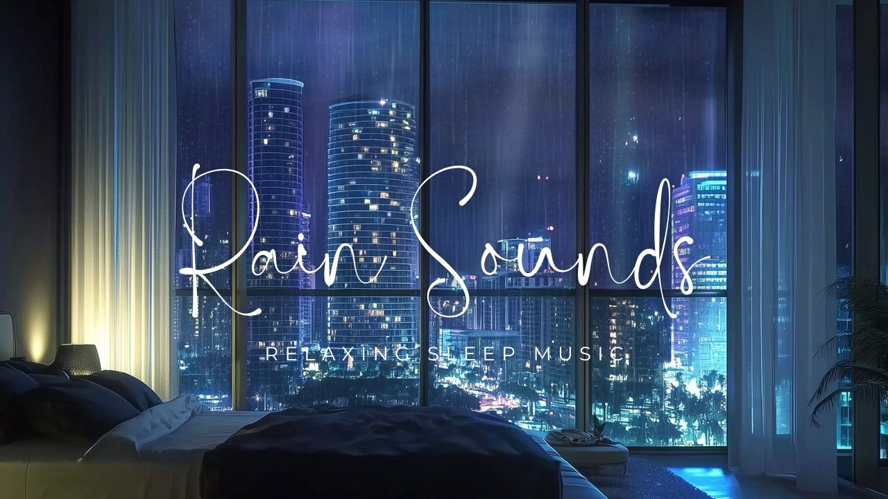 Heavy Rain on Window for Deep Sleep | Relaxing Rain Sounds & Night City Ambience (4K)