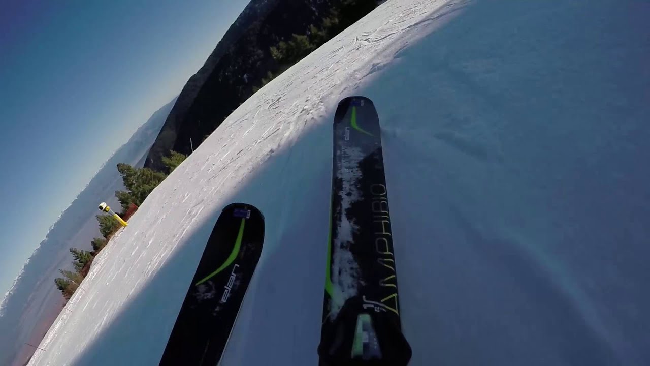 Riding the Elan Amphibio 10 skis