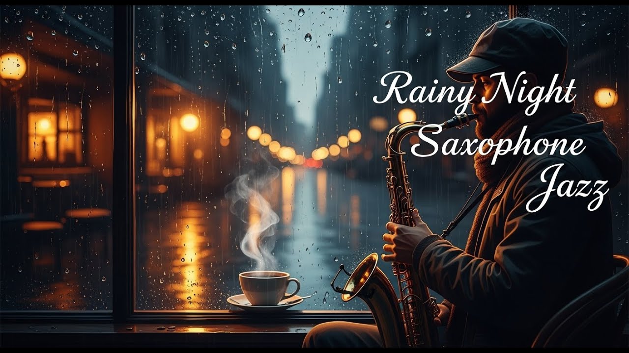 Soft Rainy Sleep Jazz 🌧 Elegant Saxophone - Relaxing Jazz for Work, Study, Focus