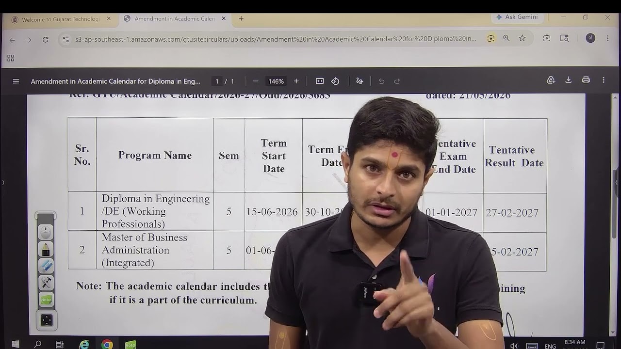 Internship Date Diploma Sem 4 | Amrut Classes | GTU Summer 2026 Exam