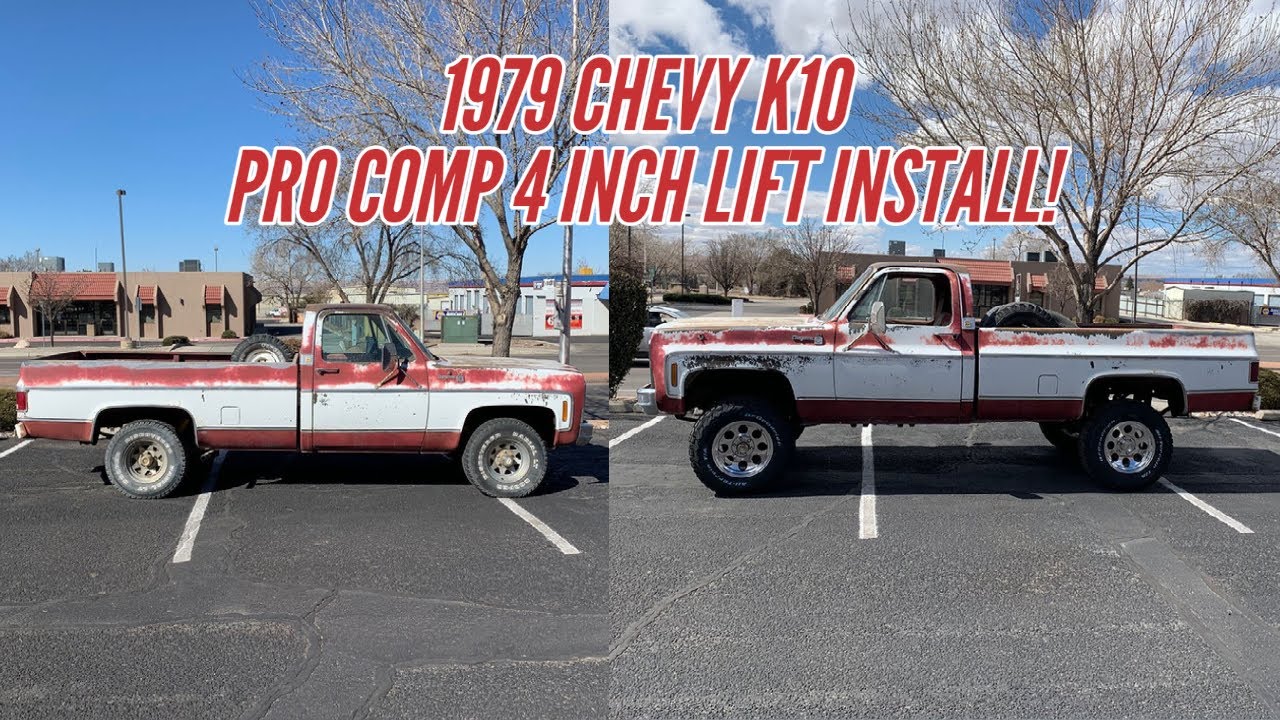 1979 Chevrolet K10 4X4 Square Body Pro Comp 4 Inch Lift, Wheels and Tires Install