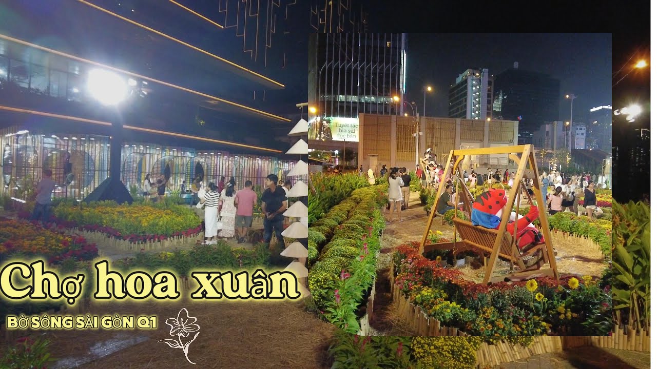 Chợ hoa xuân ngay tại bờ sông Sài gòn