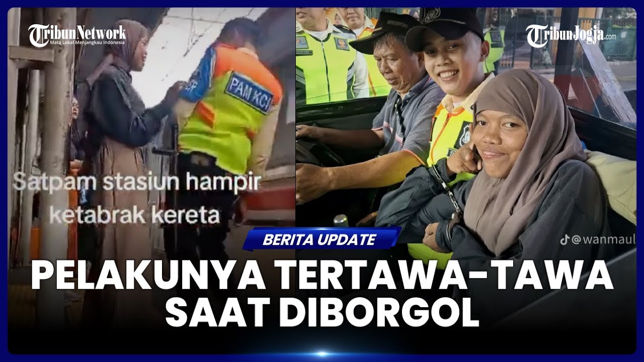 VIRAL, SEORANG PEREMPUAN DORONG SATPAM KE ARAH KRL YANG MELINTAS
