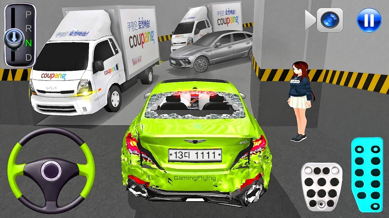 New Crashed car Stuck in Parking Garage - 3D Driving Class 2026 - 3D Driving Class - Car Game