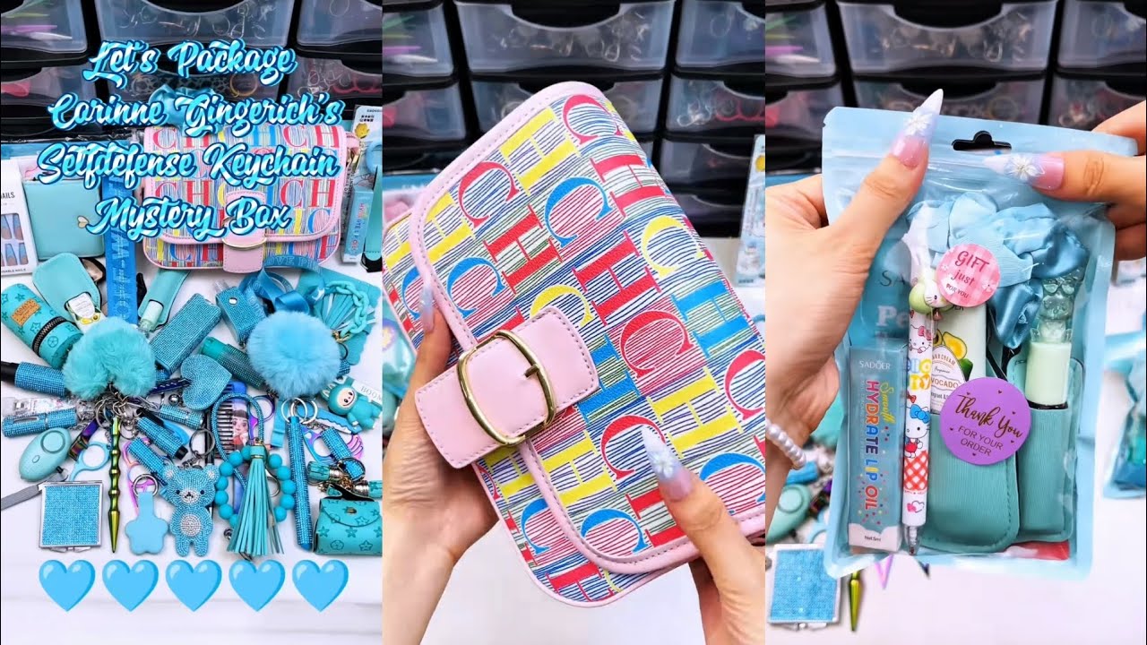 Rainbow Teal🌈💙Amazing 40 Scoop order packing• Satisfying ASMR• Selfdefense & Cutebags💐Watch till end