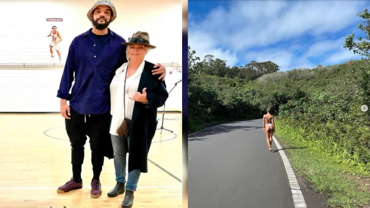 Yannick Noah  Son ex femme Cécilia Rodhe s'éclatent @vec leurs deux enfants à Hawaï