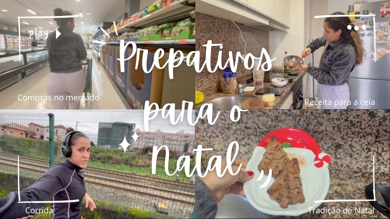 Preparativos para o Natal: compras para a ceia, embrulhar prendas, teste de receitas e treino