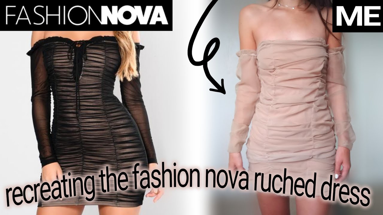 воссоздание платья со сборками FASHIONNOVA - платье со сборками своими руками - переделка штор