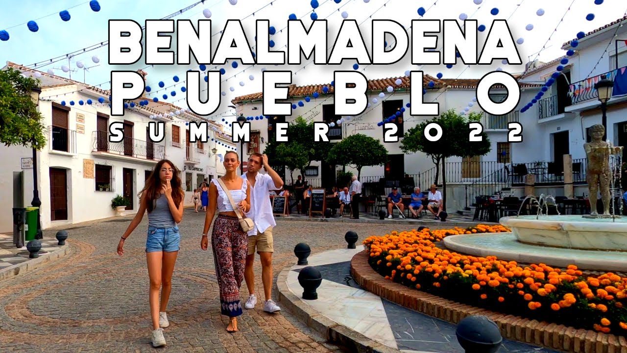 Benalmadena Pueblo Spain Charming Old Town Summer 2022 August Costa del Sol | Málaga [4K]