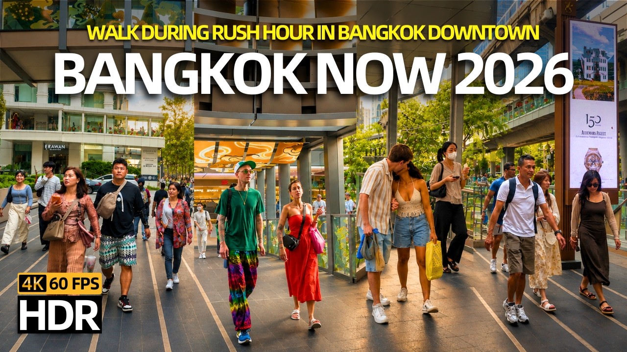 🇹🇭 4K | Afternoon Rush Hour Walk in BANGKOK Downtown | Ratchaprasong District | Thailand 2026